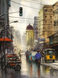 Sarfraz Musawir, 11 x 15 Inch, Watercolor on Paper, Cityscape Painting, AC-SAR-144